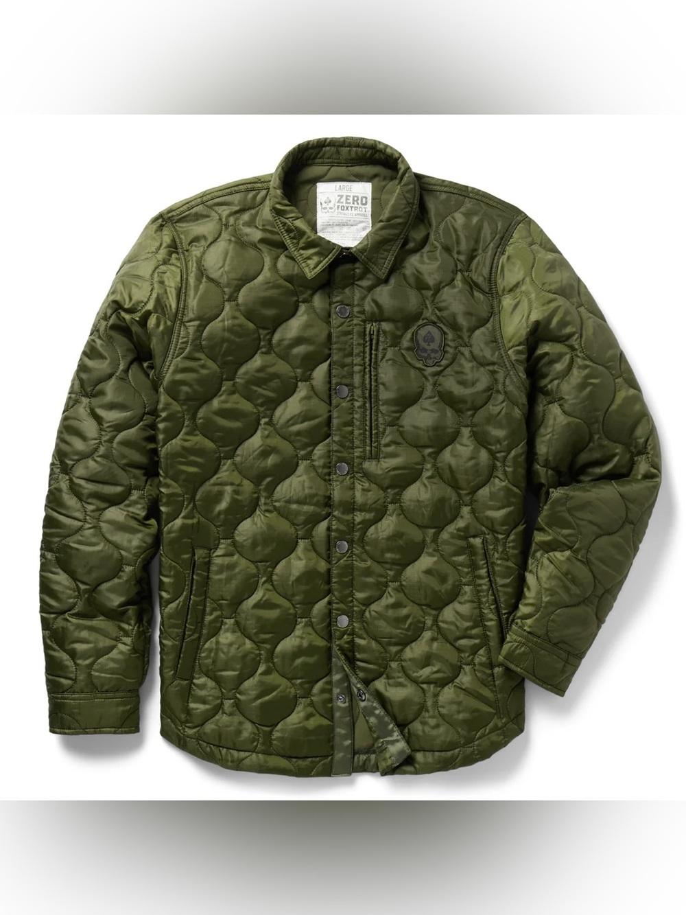 Zero Foxtrot Woobie Jacket Medium Olive Green Quilted Military Snap Front
